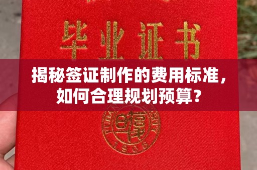 邯山揭秘签证制作的费用标准，如何合理规划预算？