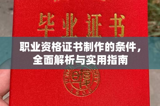 邯山职业资格证书制作的条件，全面解析与实用指南